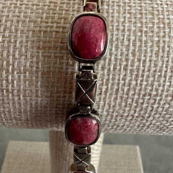 Sterling Silver Turquoise & Pink Thulite Reversible Bracelet by Jay King - Picture 3 of 15